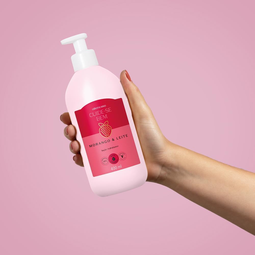 O Boticário Cuide-se Bem Fresa y Leche Loción Corporal Hidratante 400ml