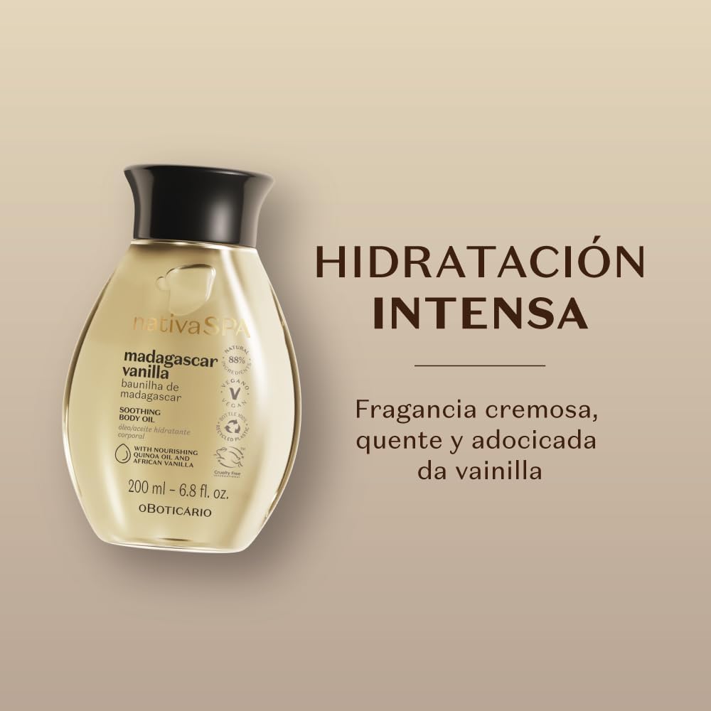 O Boticário Nativa SPA Vainilla de Madagascar Set Crema Hidratante 400ml + Aceite Corporal 200ml