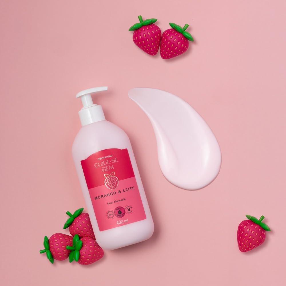 O Boticário Cuide-se Bem Fresa y Leche Loción Corporal Hidratante 400ml