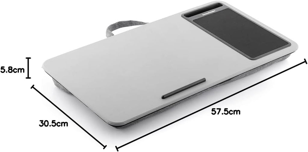 InnovaGoods Mesa Auxiliar XL Deskion - Soporte Portatil Ergonomico con Cojin y Alfombrilla