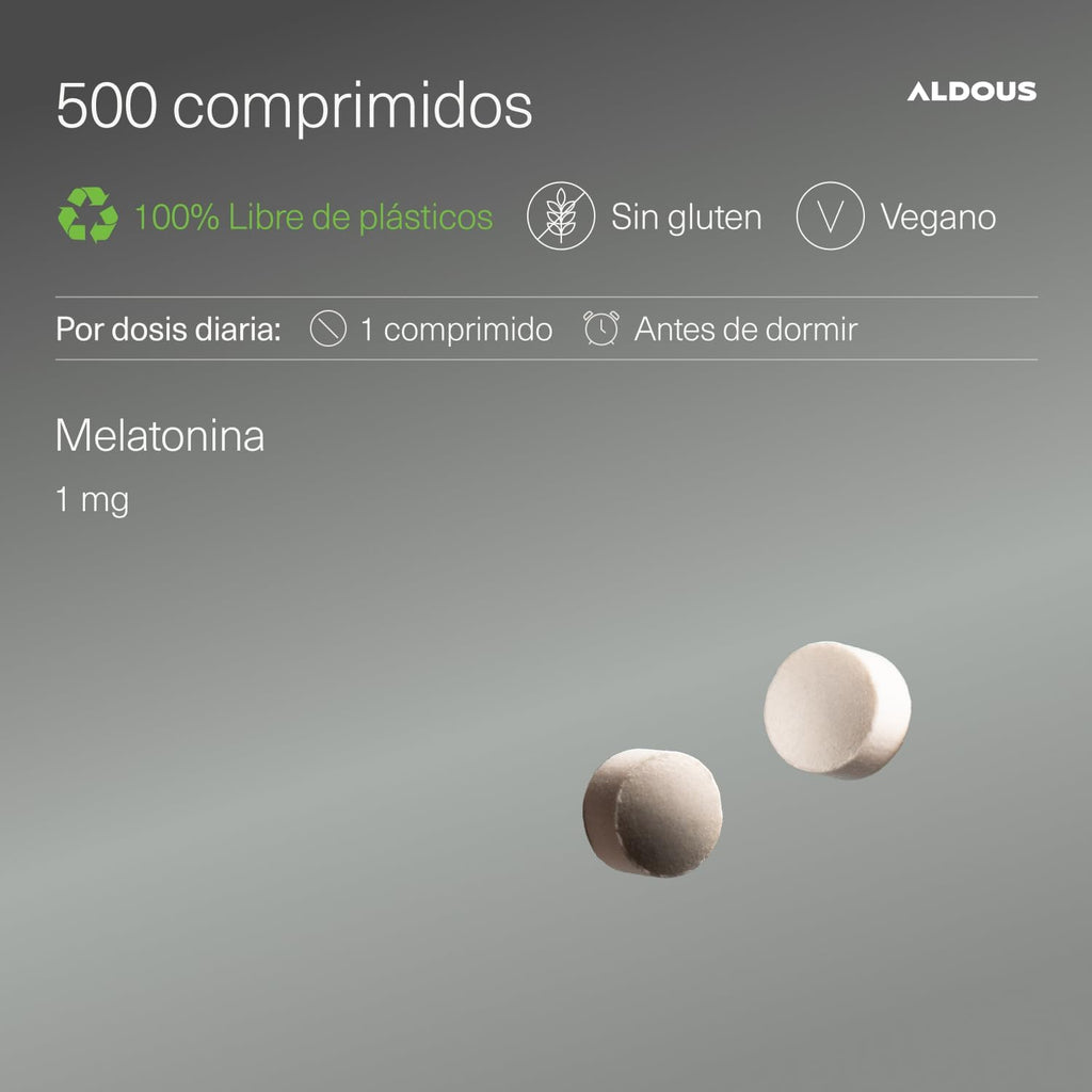 Melatonina Pura 1mg | 500 Comprimidos | +16 meses – Aldous