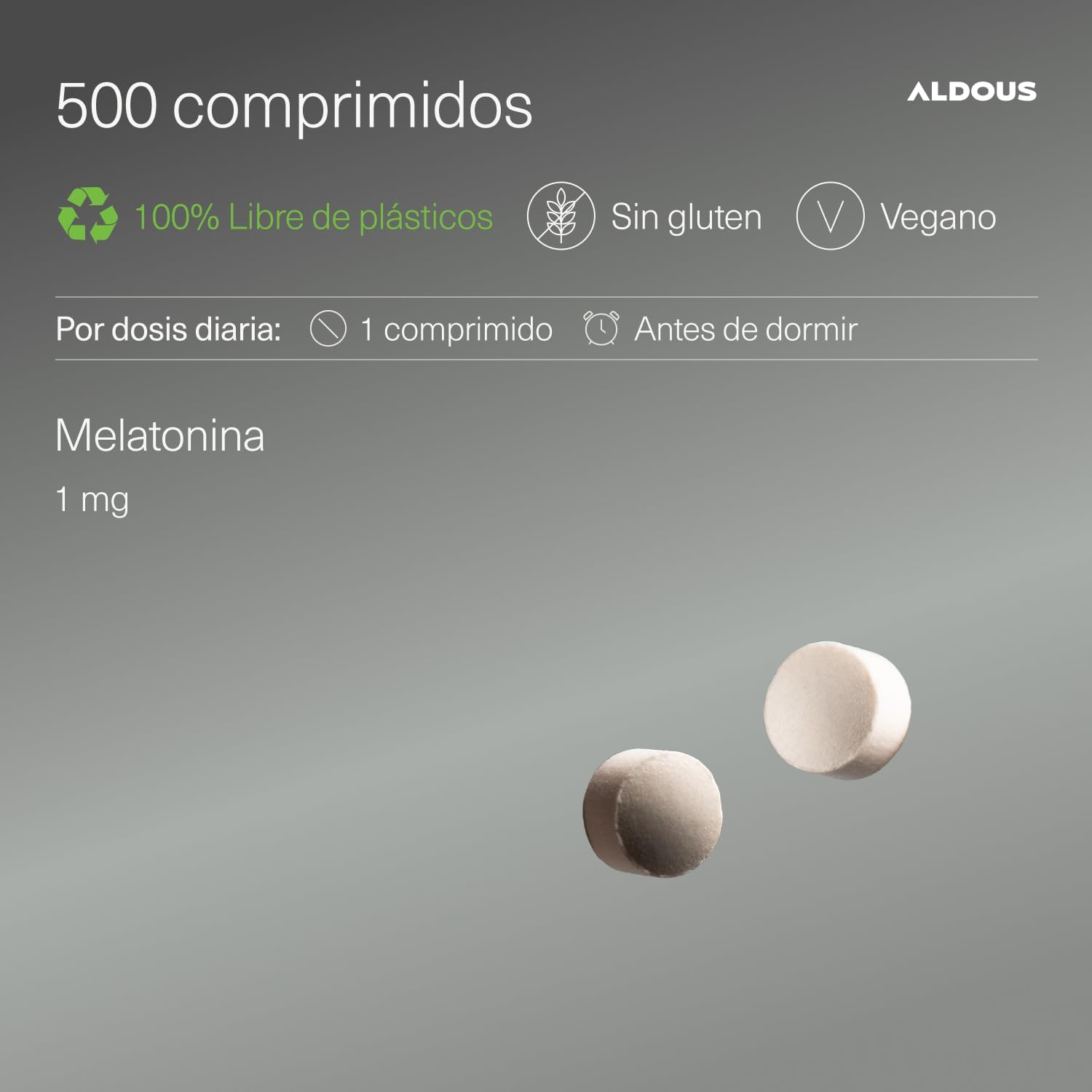 Melatonina Pura 1mg | 500 Comprimidos | +16 meses – Aldous