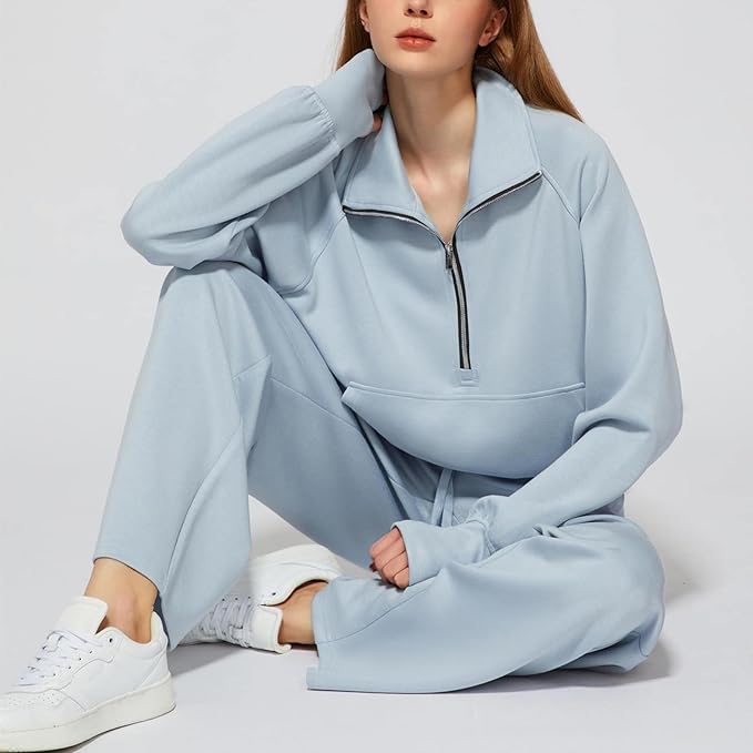 Conjunto Deportivo Mujer 2 Piezas Otoño-Invierno - Sudadera con Cremallera y Pantalones