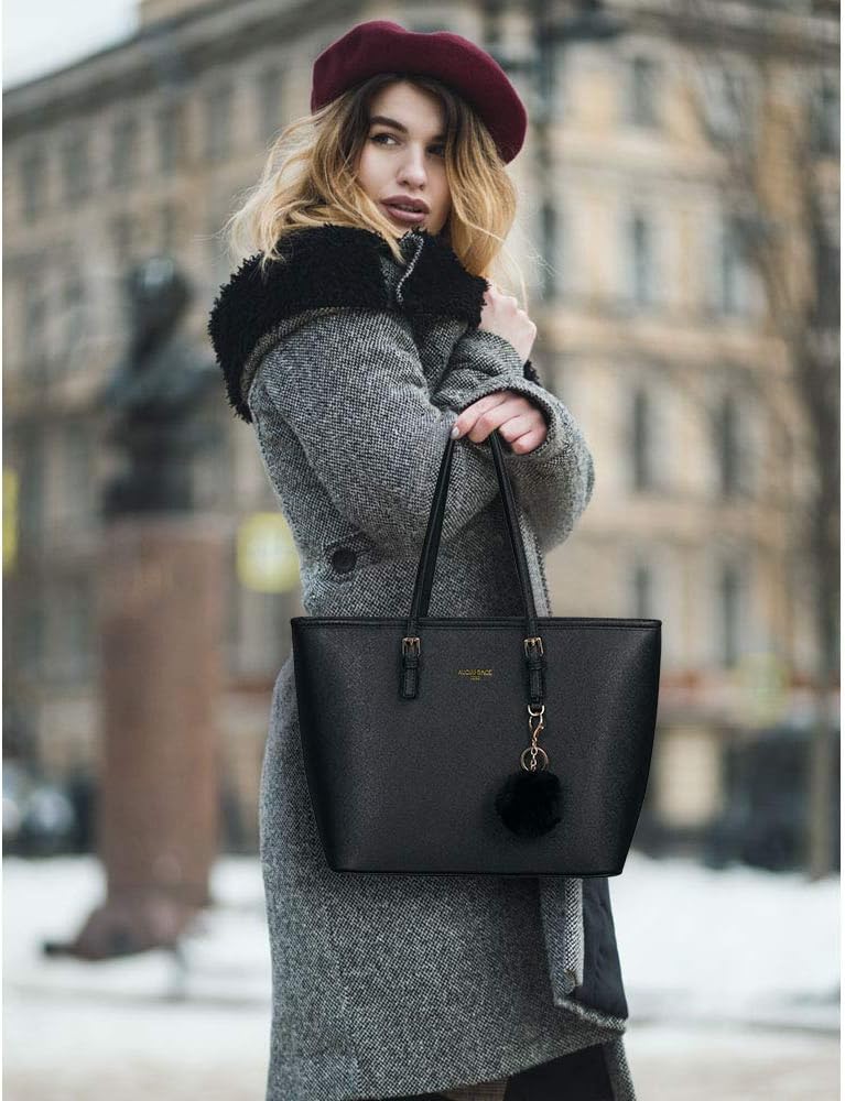 URAQT Bolso Tote Grande Mujer Cuero PU - Bandolera Portatil 15,6"