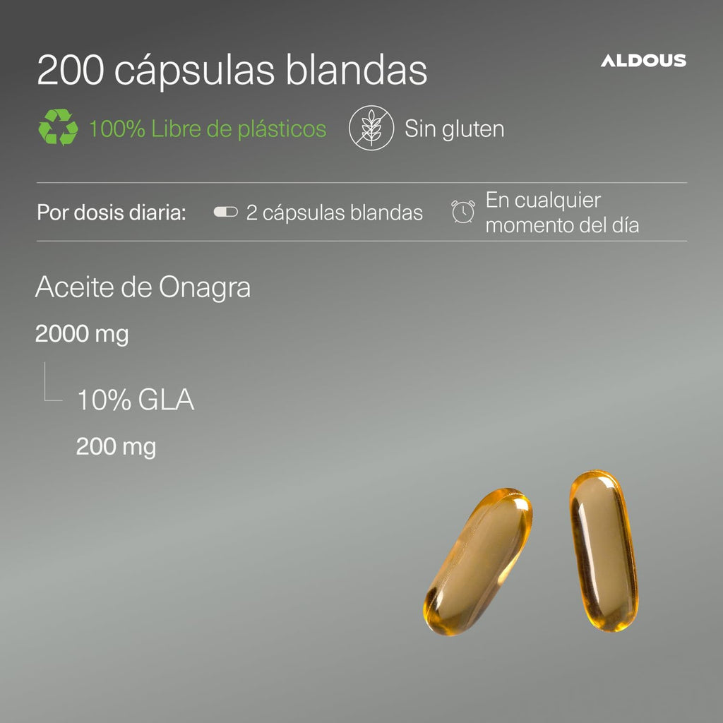 Aceite de Onagra 2000mg + GLA 200mg | Mujer – Aldous