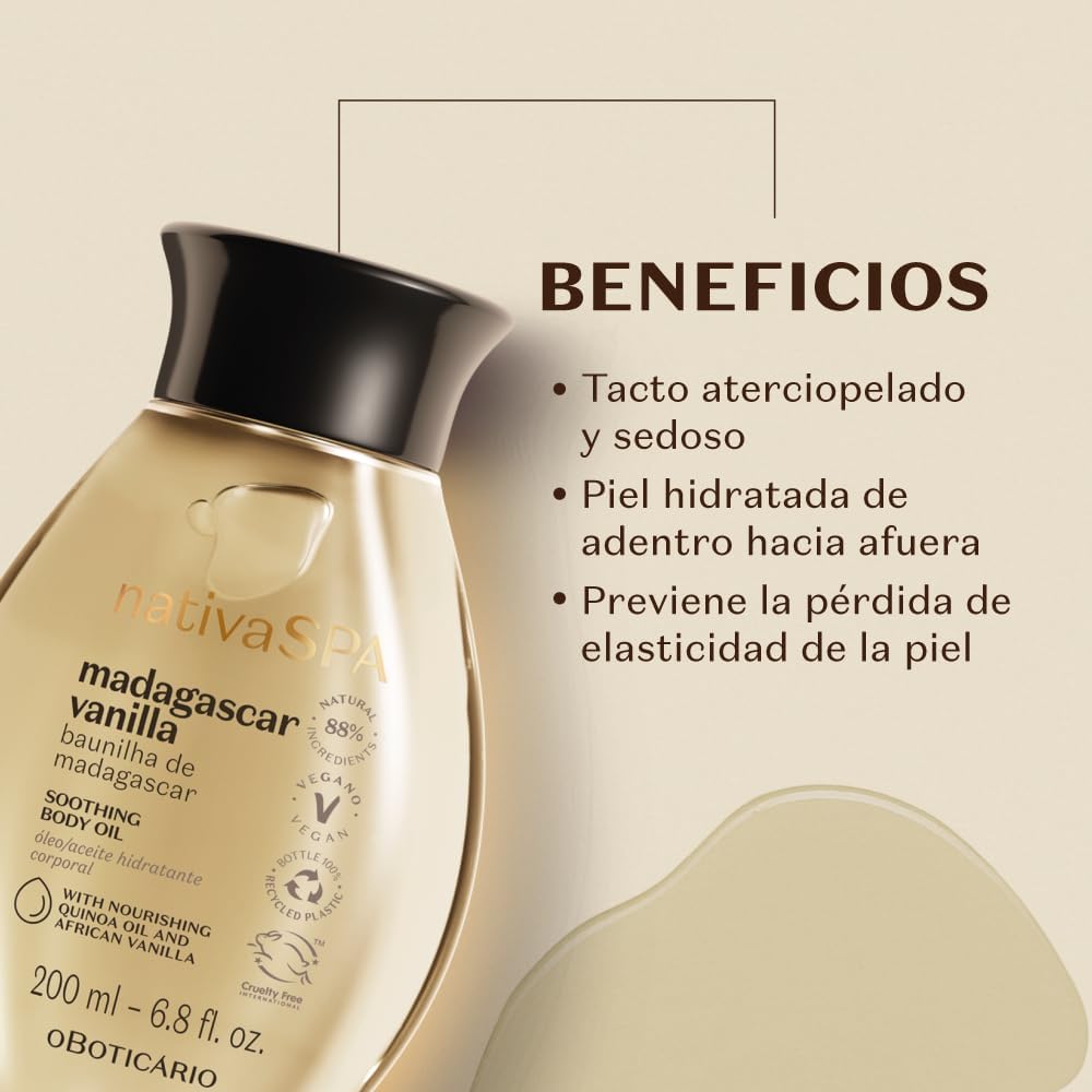 O Boticário Nativa SPA Vainilla de Madagascar Set Crema Hidratante 400ml + Aceite Corporal 200ml