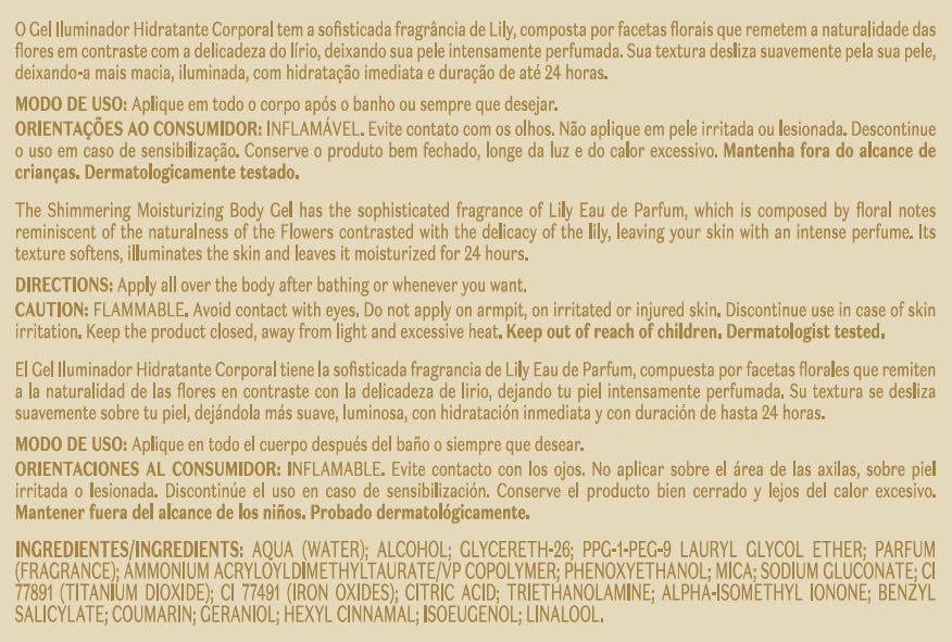 O Boticário Lily Crema Hidratante Corporal 250g