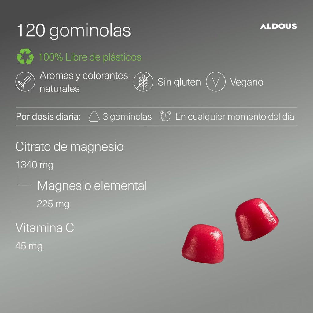 Citrato de Magnesio Gominolas + Vitamina C | Músculos – Aldous