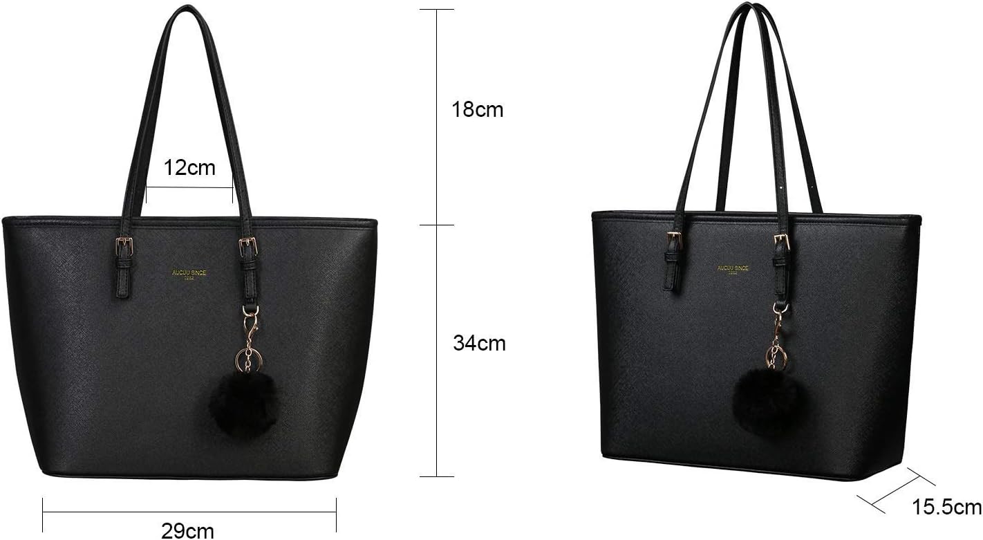 URAQT Bolso Tote Grande Mujer Cuero PU - Bandolera Portatil 15,6"