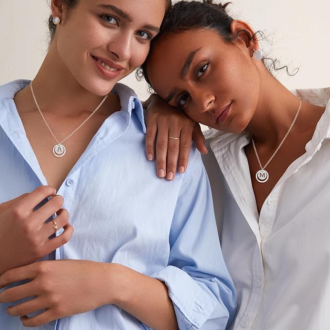 Collar Inicial Personalizado en Plata 925 – Letra A-Z con Circonita Cúbica, Cadena Ajustable, Joya para Mujer