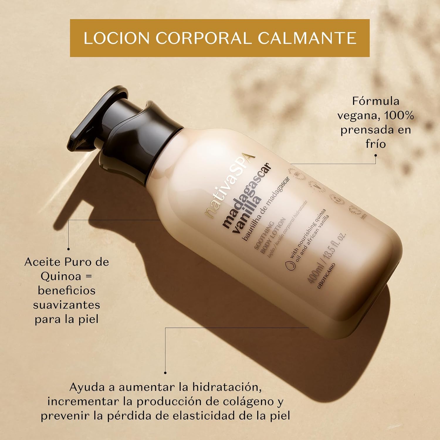 O Boticário Nativa SPA Vainilla de Madagascar Loción Corporal Hidratante 400ml