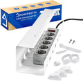 HOMEPROTEK Bandeja Organizador Cables Escritorio - Kit Completo Gestion de Cables Blanco