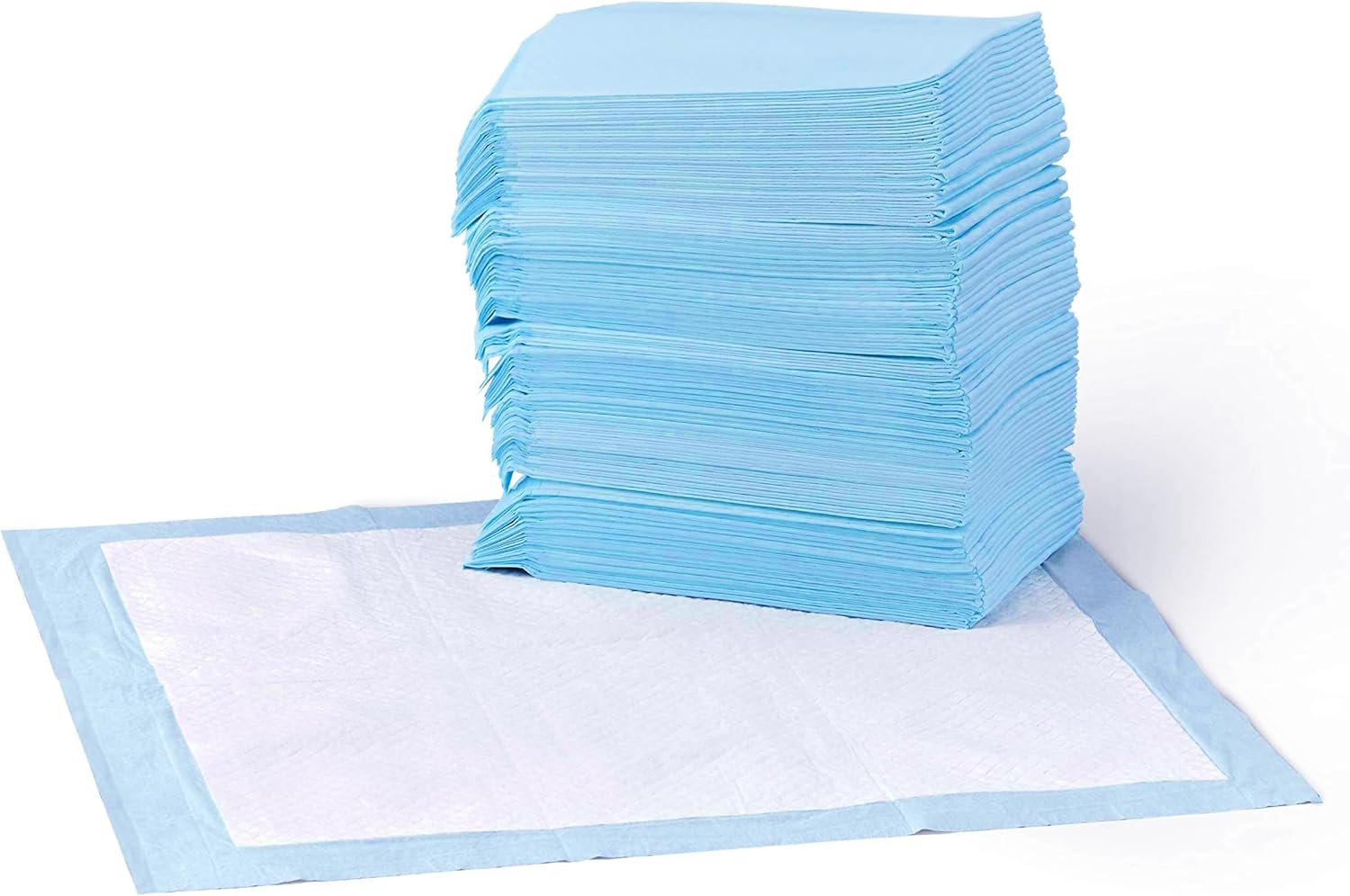 Empapadores para Perros Amazon Basics 50 Unidades – 5 Capas, Secado Rápido, Antifugas, 56 x 56 cm (Azul)