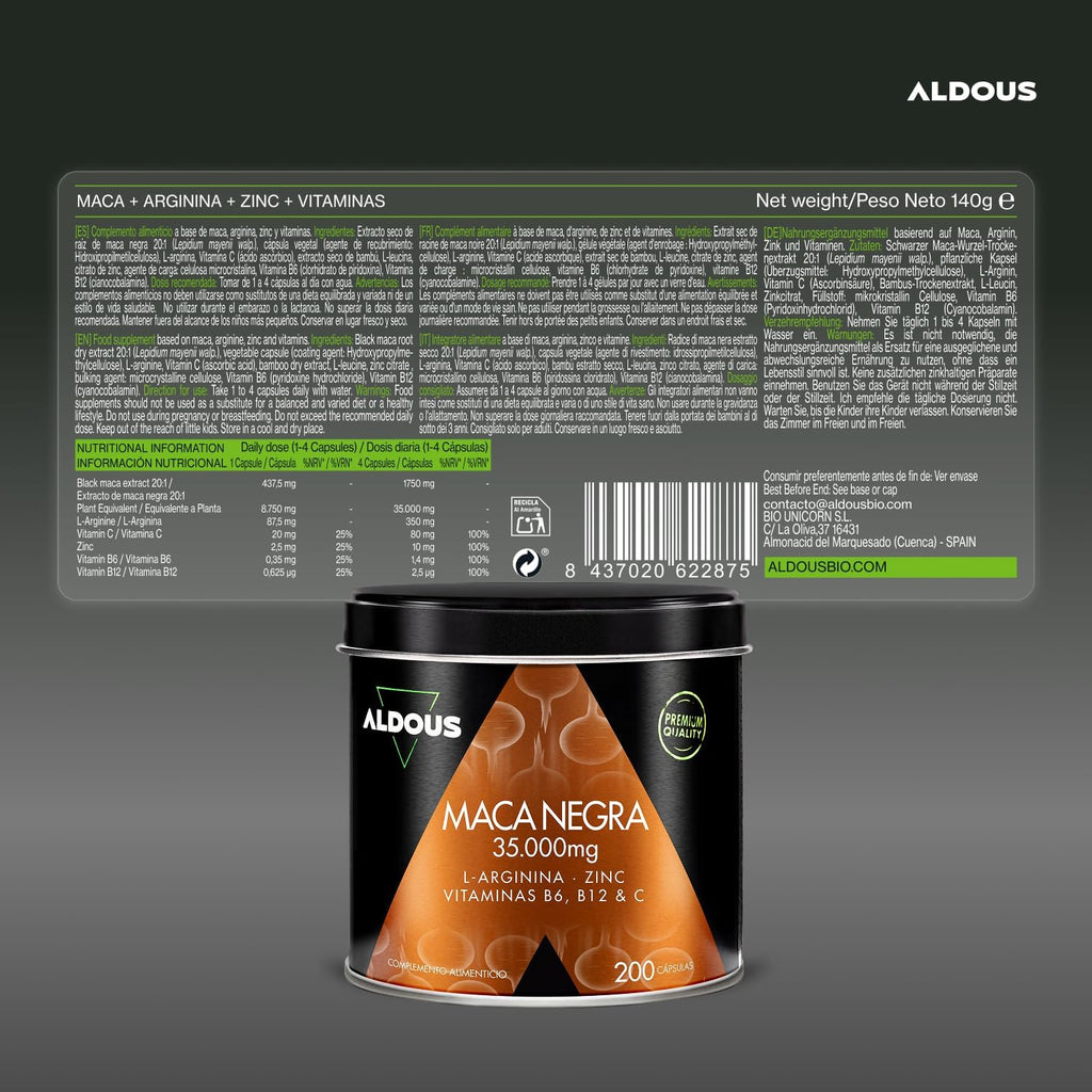 Maca Negra Peruana Complex 35.000mg | Energía – Aldous