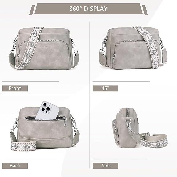 MUIIKOLA Bolso Bandolera Mujer Piel PU con Proteccion RFID - Correa Ajustable