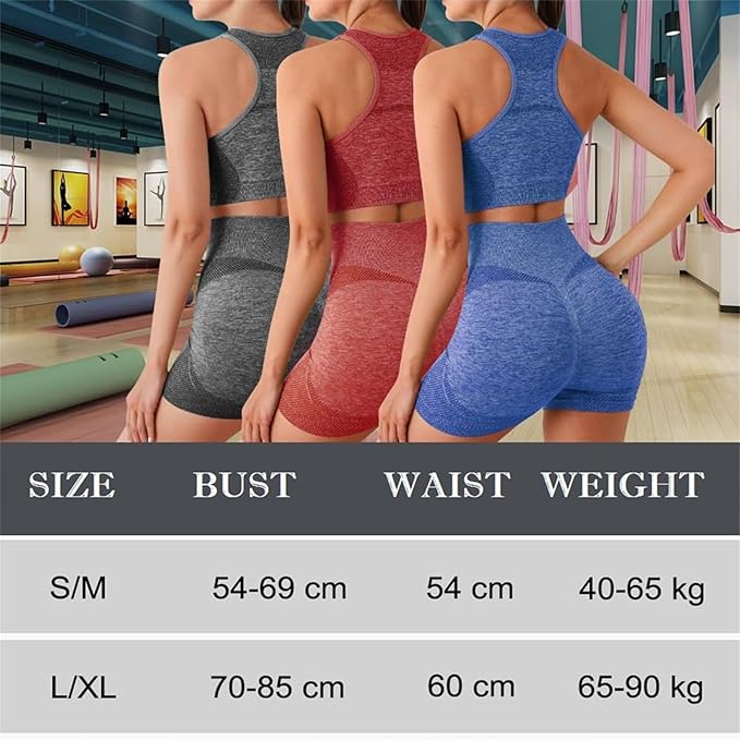 Conjunto Deportivo Mujer 2 Piezas Verano - Top Crop y Leggings Cortos de Cintura Alta