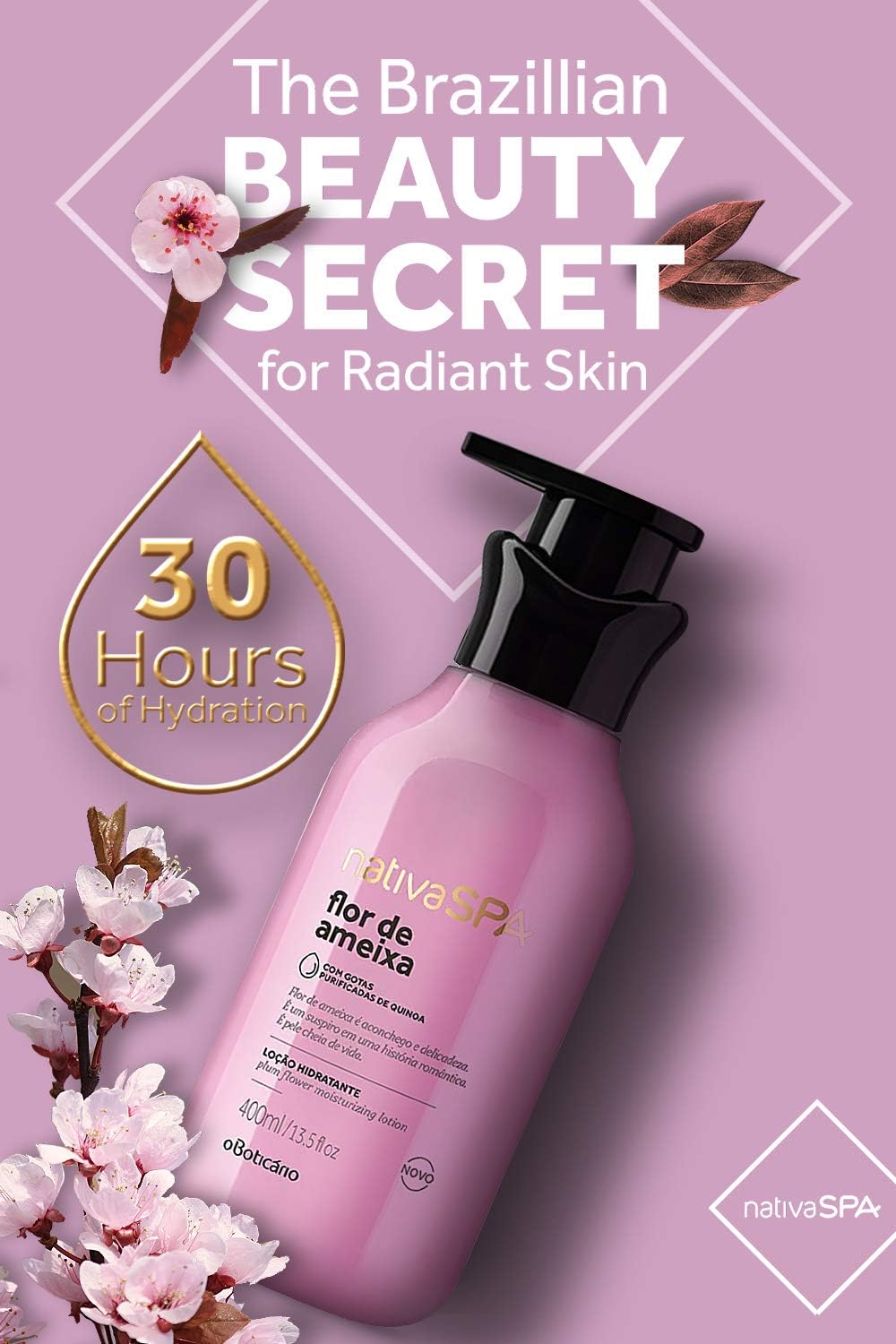 O Boticário Nativa SPA Flor de Ciruela Loción Corporal Hidratante 400ml