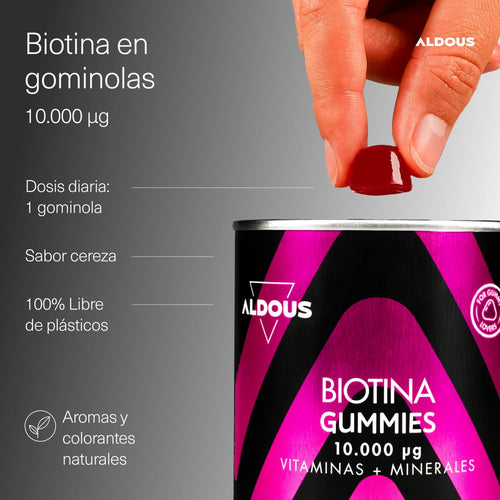 Biotina Gummies 10.000 mcg | Cabello, Piel y Uñas – Aldous