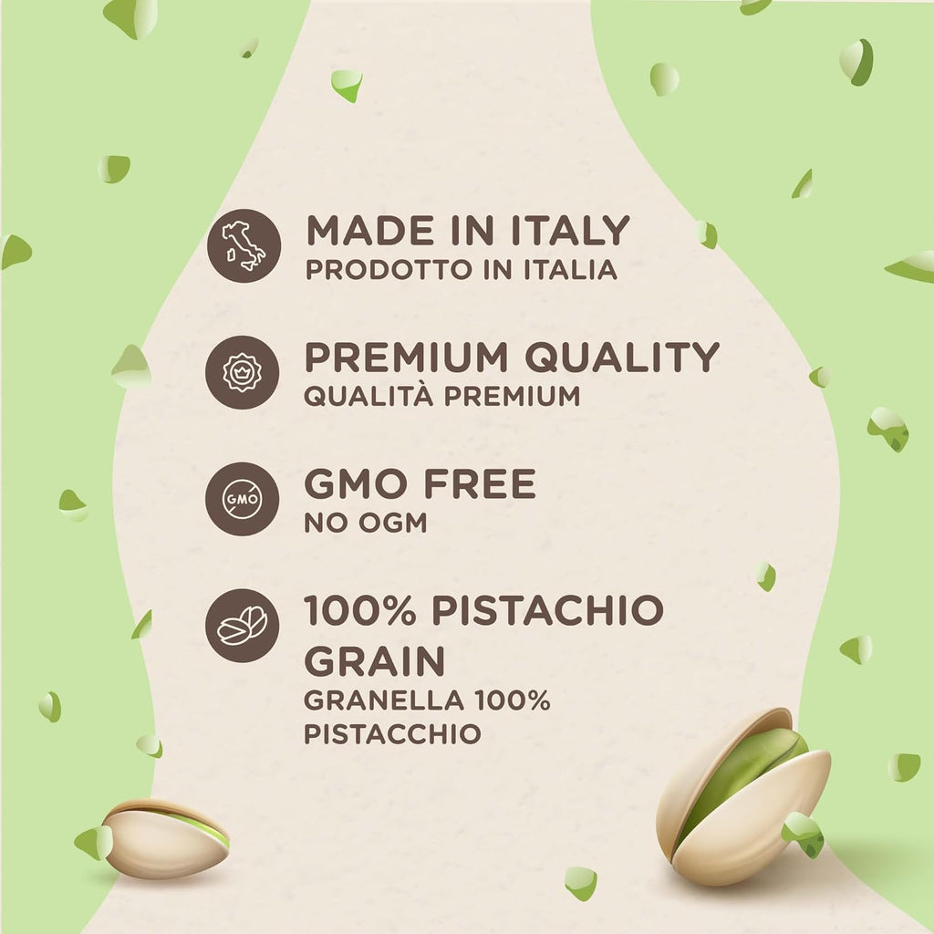 Crema de Pistacho Crujiente EATALIAN 200 g – Con Trozos de Pistacho, Sabor Dulce, Hecha en Italia