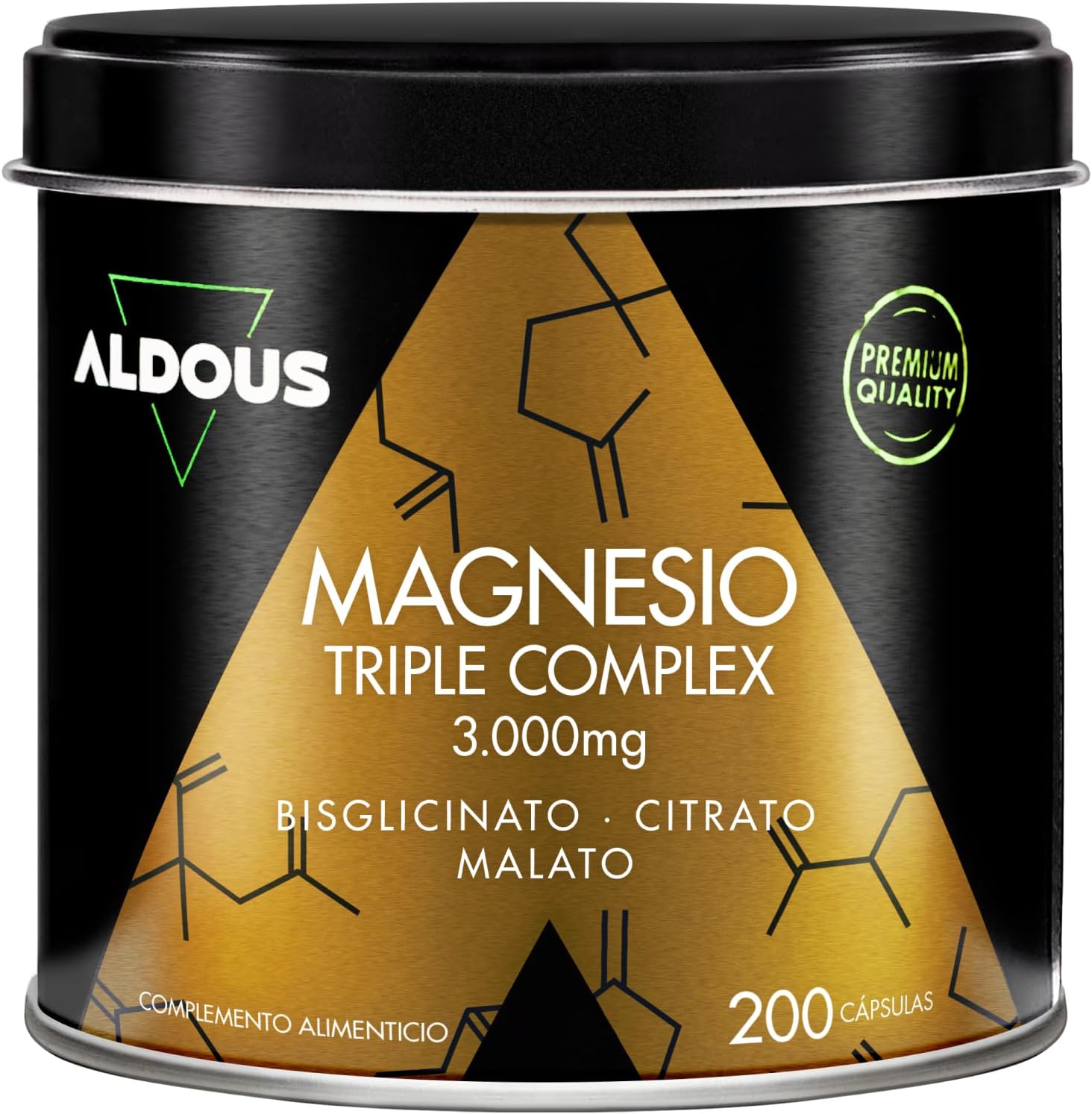 ALDOUS Magnesio Complex - 3000mg - Triple Magnesio Bisglicinato, Citrato y Malato