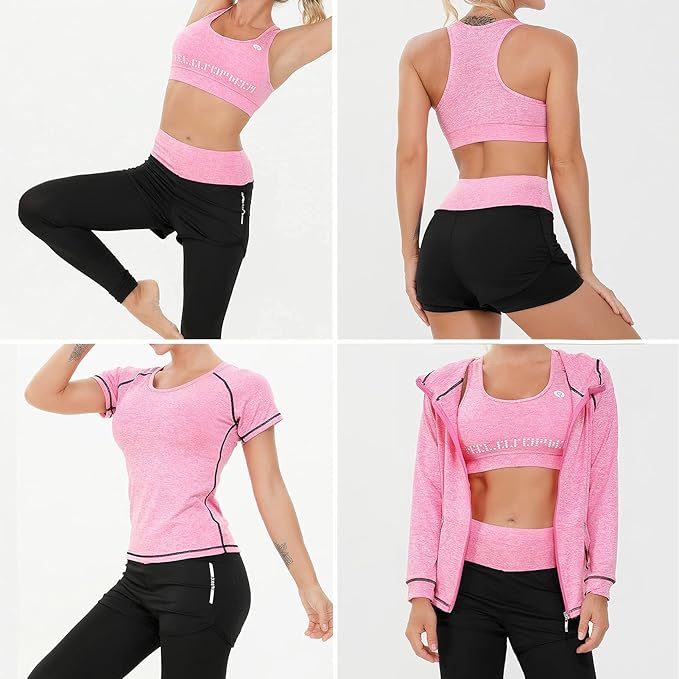 ULY'S SONG Conjunto Deportivo Mujer 5 Piezas - Yoga, Gimnasio y Running