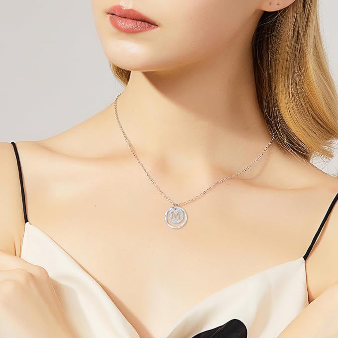Collar Inicial Personalizado en Plata 925 – Letra A-Z con Circonita Cúbica, Cadena Ajustable, Joya para Mujer