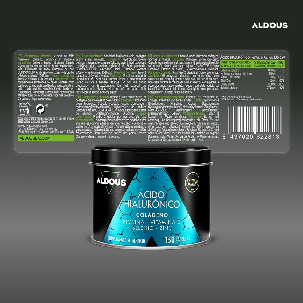 Colágeno Hidrolizado + Ácido Hialurónico | Piel y Articulaciones – Aldous
