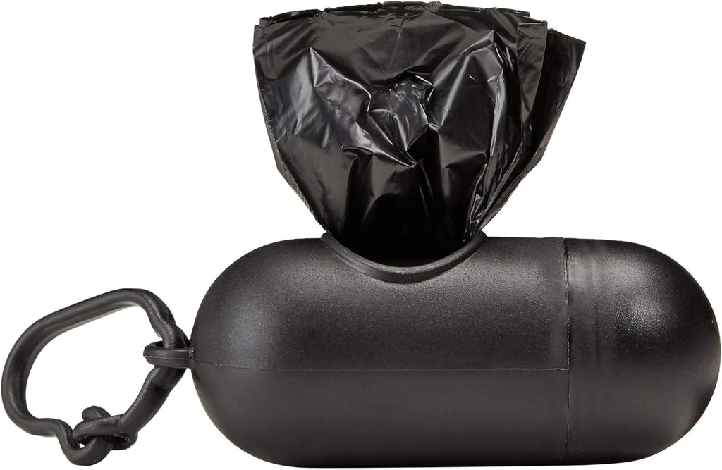 Bolsas para Excrementos de Perro Amazon Basics 300 Unidades – Con Dispensador y Clip para Correa, Sin Fragancia (20 Rollos x 15 Bolsas)