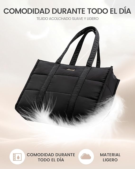 LOVEVOOK Bolso Tote Bag Grande Puffer - Portatil 15,6"