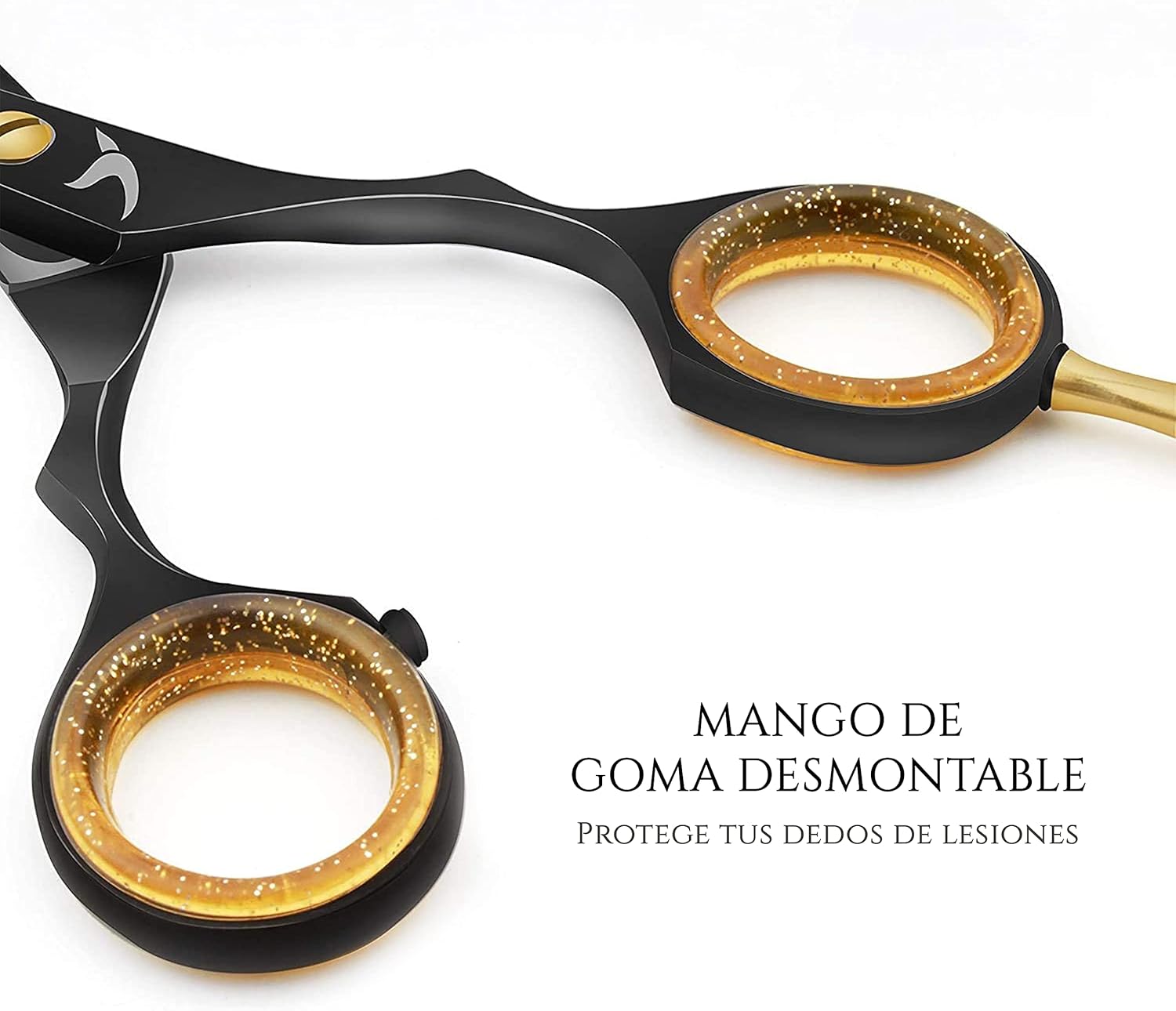 Tijeras de Peluquería Profesionales Candure 5,5" – Set Corte y Entresacar, Acero Inoxidable, Diseño Negro Profundo