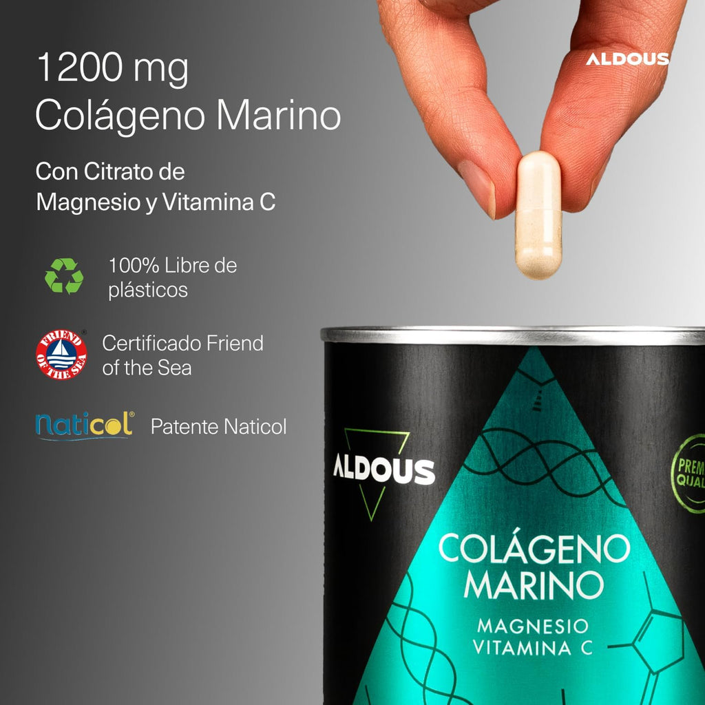 Colágeno Marino Naticol + Magnesio + Vitamina C | 200 Cápsulas – Aldous