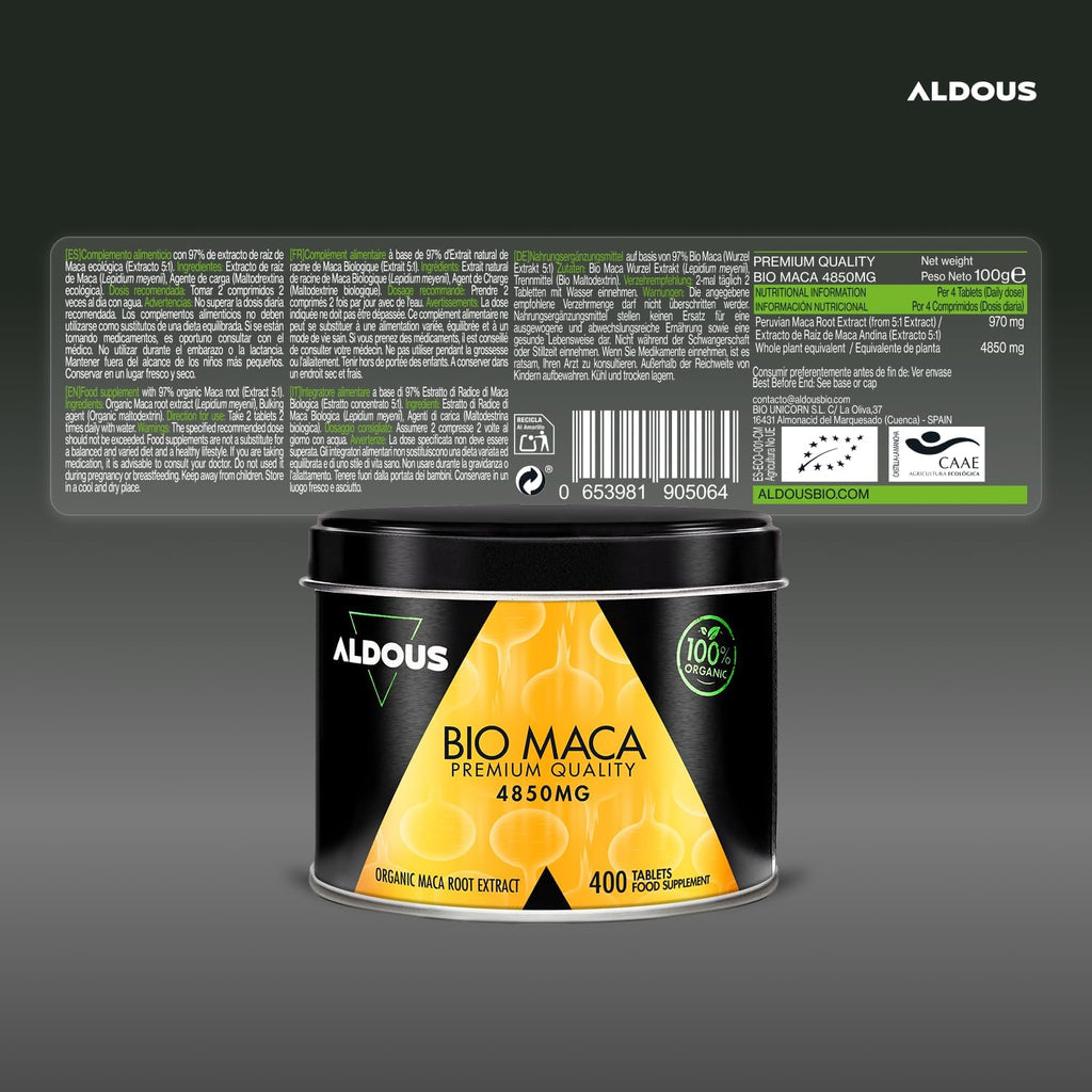 Maca Peruana Ecológica 4850mg | Energía y Vitalidad – Aldous