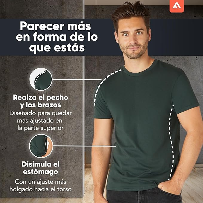 FM London Men's 3/5 Pack T-Shirt - Premium Weight con Diseño Ligeramente Entallado