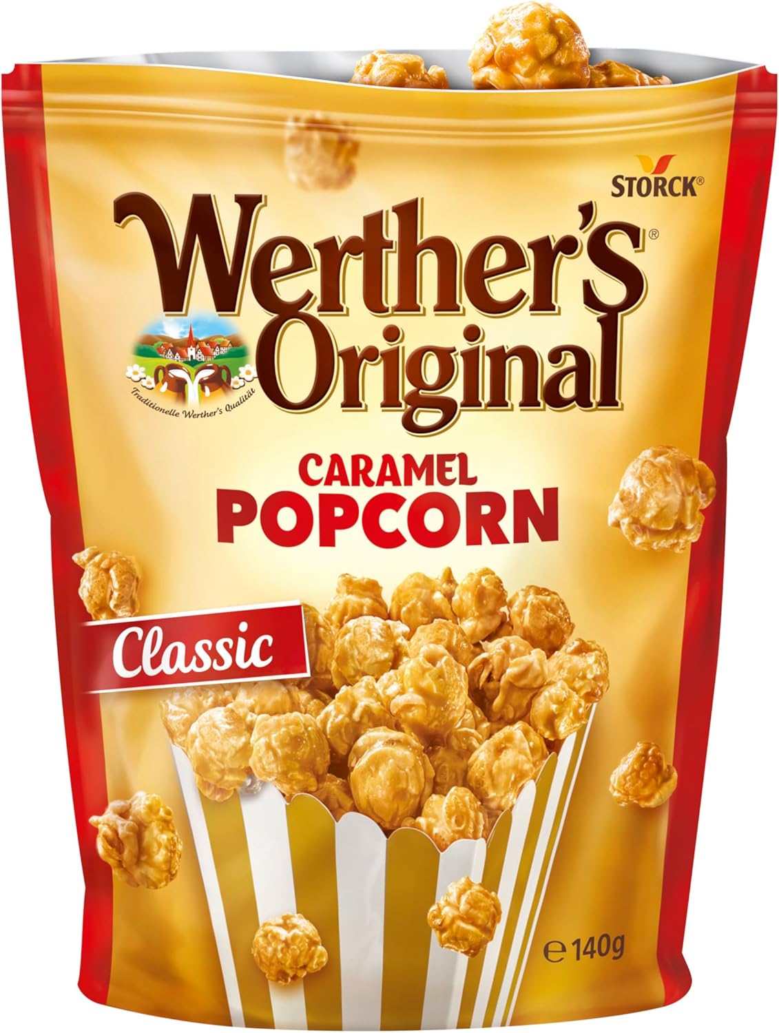 Palomitas de Caramelo Werther's Original 140 g – Crujientes, Sin Gluten, Aptas para Veganos