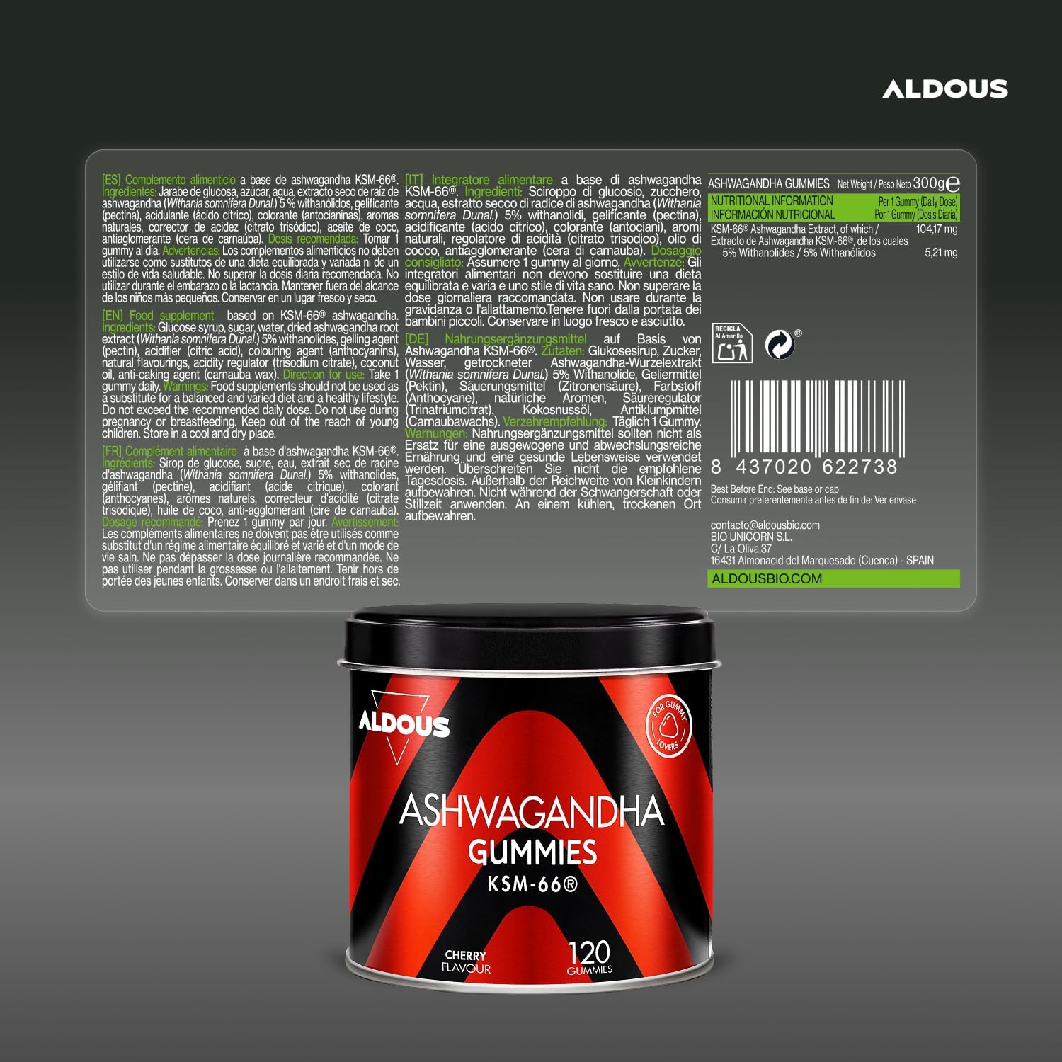 Ashwagandha Gominolas KSM-66 | Relajación y Energía – Aldous