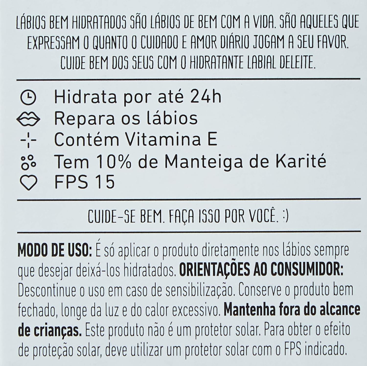 O Boticário Hidratante Labial Cuide-se Bem Deleite 6,2g