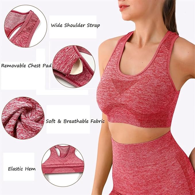Conjunto Deportivo Mujer 2 Piezas Verano - Top Crop y Leggings Cortos de Cintura Alta