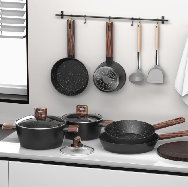 Batería de Cocina 11 Piezas Antiadherente Aluminio - Topbooc