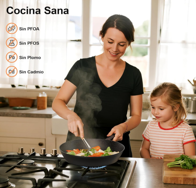 Batería de Cocina 11 Piezas Antiadherente Aluminio - Topbooc