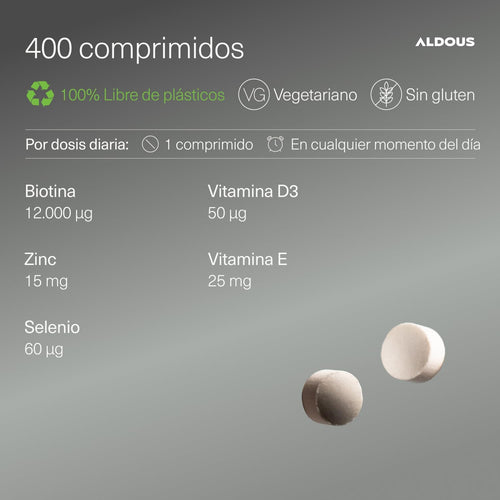 Biotina + Zinc + Selenio | Cabello, Piel y Uñas – Aldous