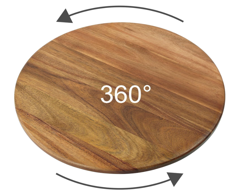 Plato Giratorio de Madera de Acacia 40 cm - Bandeja Redonda 360°