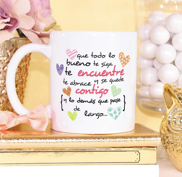 Taza Original con Frase Motivacional 350ml - Que Todo lo Bueno te Siga
