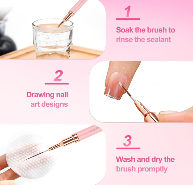 Sularpek Set 5 Pinceles Finos para Uñas Nail Art - Gel Profesionales DIY