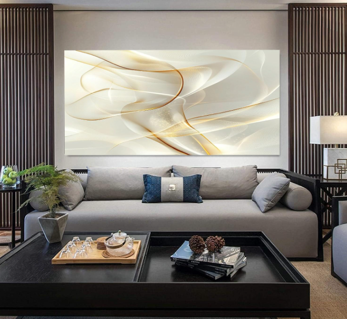 MKBKLI Cuadro Decorativo Lienzo Moderno a Rayas XXL 80x160cm - Arte Pared Salón