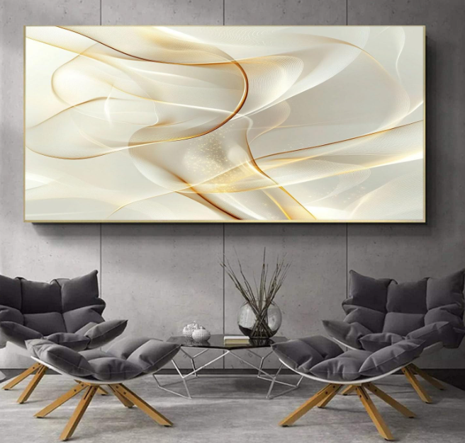 MKBKLI Cuadro Decorativo Lienzo Moderno a Rayas XXL 80x160cm - Arte Pared Salón