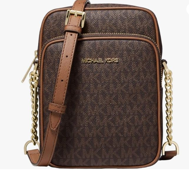 Michael Kors Jet Set Travel Bolsa Bandolera con Logo - PVC y Cuero