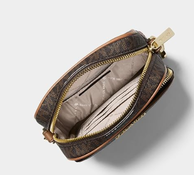 Michael Kors Jet Set Travel Bolsa Bandolera con Logo - PVC y Cuero