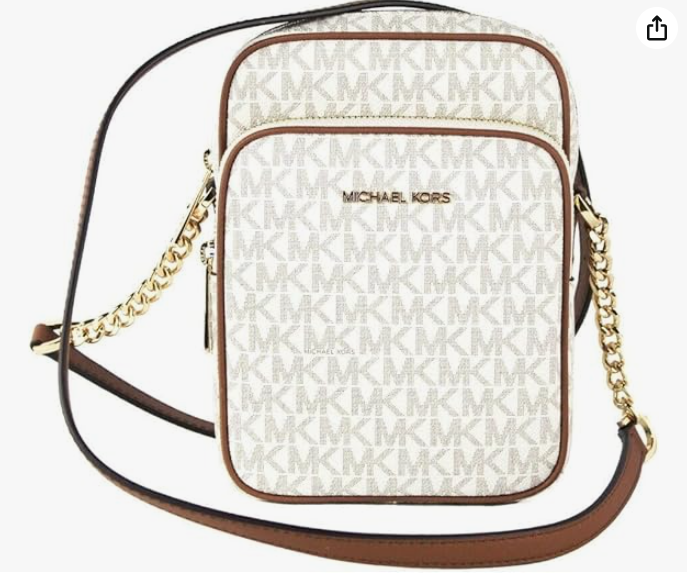 Michael Kors Jet Set Travel Bolsa Bandolera con Logo - PVC y Cuero