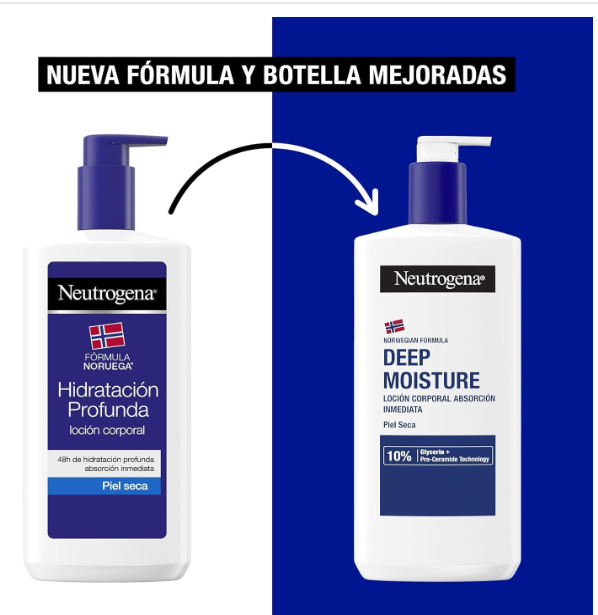 Neutrogena Fórmula Noruega Loción Corporal Hidratación Profunda 2x750ml - Pro-Ceramida y Glicerina