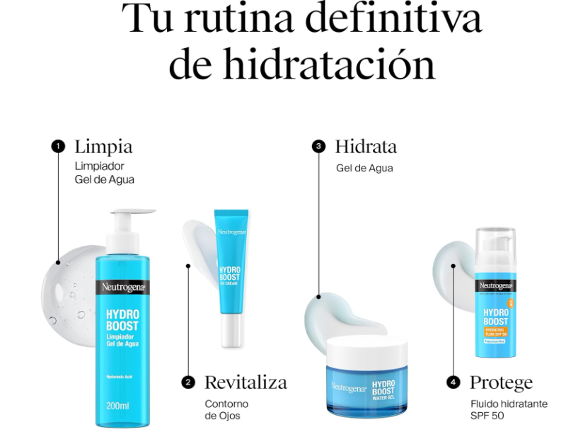 Neutrogena Hydro Boost Gel de Agua Facial 50ml - Ácido Hialurónico y Aminoácidos